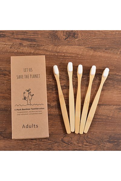 Choice Style 2 5pcs Ultra Fine Soft Toothbrush Million Bristle Adults Bamboo Toothbrush Vegan Teeth Deep Cl