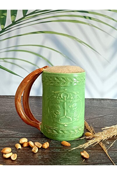 The Gara Kam Davulu Boynuzlu Bira Bardağı %100 El Yapımı