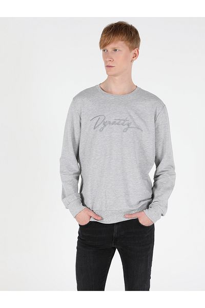Colin's Men's Gray Melange Sweatshirt - Regular Fit CL 1050658