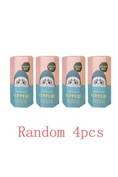 Miniso Random 4pcs New Mofusand Blind Box Hippers Mini Figure Shark Cat Action Figure Toys For Fans Childre