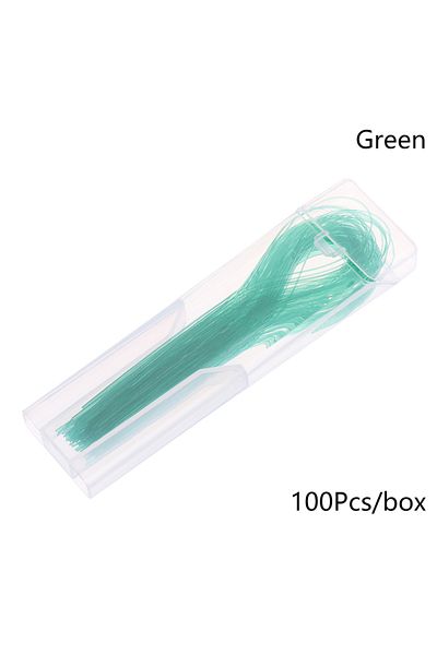 Choice Green 100pcs Dental Floss Threader Dental Traction Line Oral For Crown Brace Bridge Implant Hoop Thr