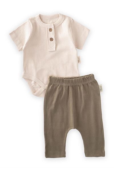 Cigit Basic Bodysuit 0-3 Years Light Beige
