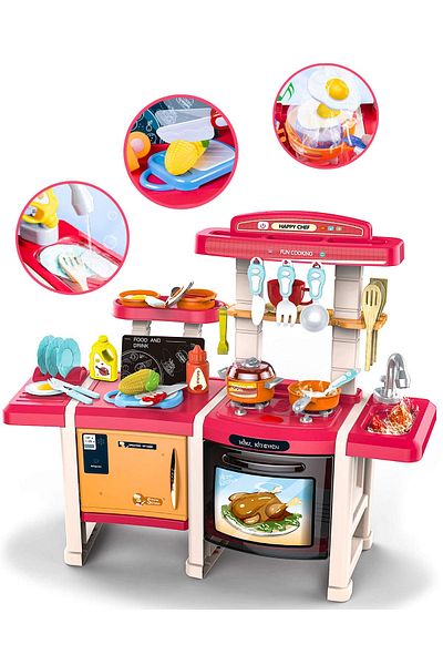 Smart Vibe Happy Chef™ Xxl Multifunctional Children's Kitchen With Steam, Lights And Sounds, Pink
