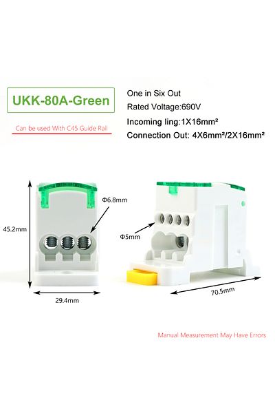 Choice Green-80a Ukk80a Single-pole Splitter Box Large Current One Into Multiple Branch Line Terminal Rail