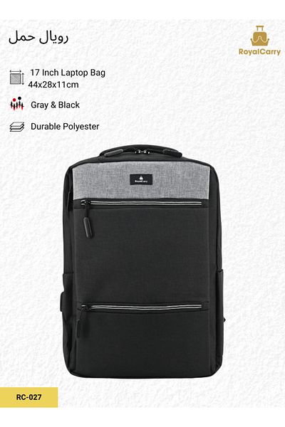 Royal Carry Rc-027 17-inch Water-resistant Laptop Backpack | Durable Polyester, Large 44x28x11cm