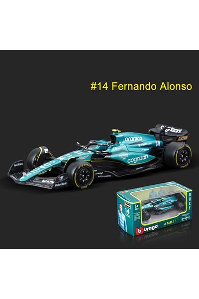 BBURAGO No.14 Regular 1:43 Aston Martin Amr23 F1 Alloy Car Model Formula Racing Diecast Toy 14# Fern