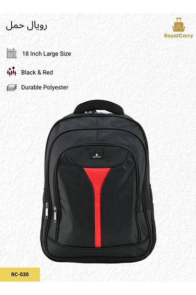 Royal Carry Rc-030 18-inch Lightweight Laptop Backpack | Water-resistant Durable Black Polyester
