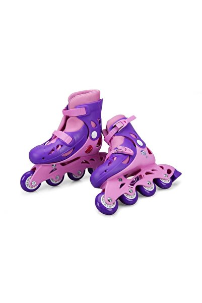 TOYFEST Inline 4 Teker Paten Pembe (34 - 37 Numara için Ayarlanabilir)