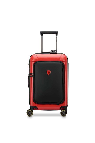 Peugeot Voyages Zip 55cm Hardcase 4 Double Wheel Business Cabin Luggage Trolley Red