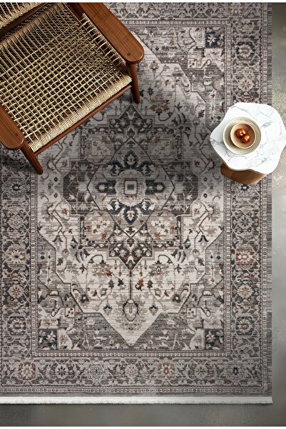 HBC Butik Yıkanabilir Klasik Desen Bej Oturma Odası Salon Mutfak Genç Odası H...