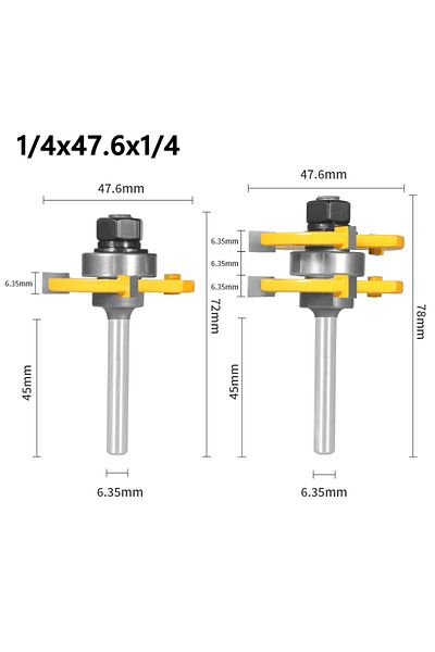 Choice 6.35x47.6x6.35 2pcs 47mm Cove 1-7/8 T&g Assembly Cutter Router Bit Woodworking Milling Cutter For Wo