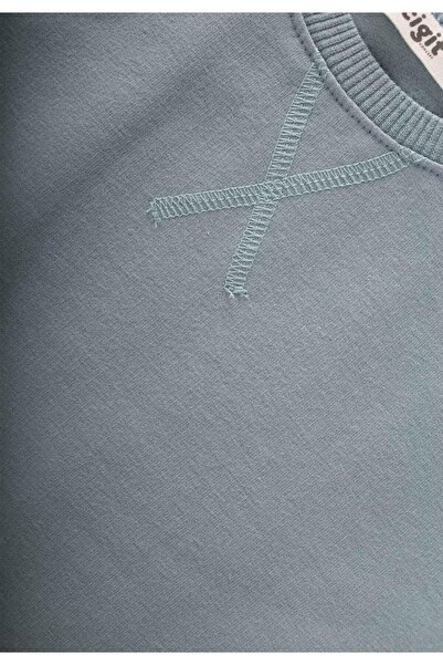 Cigit Basic Karyoka Detailed Sweatshirt Set 3-8 Years Mint Green