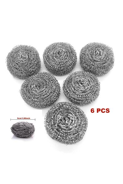 Choice 12g 6 Pcs 6/12 Pack Stainless Steel Scrubber, Scrubbing Scouring Pad, Steel Wool Scrubber For Kitche