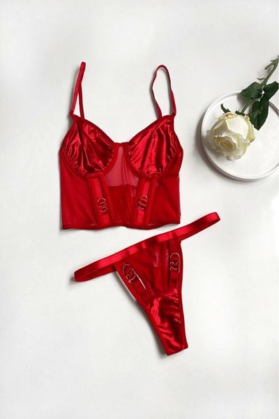 Gece İncisi Bustier Set - Ring Detailed