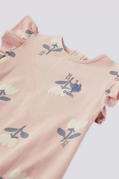U.S. Polo Assn. Licensed Roses Pink Baby Girl Jumpsuit