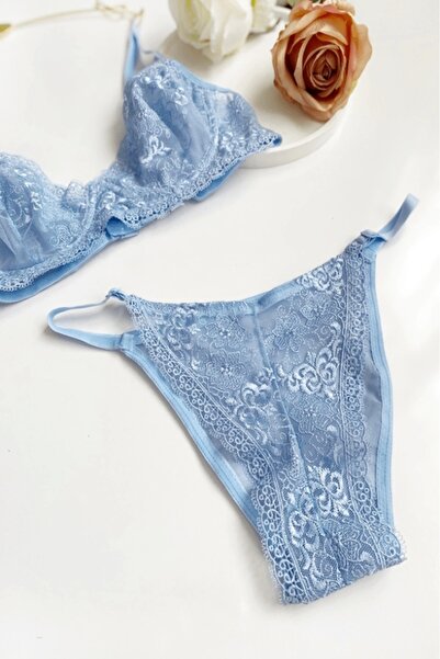 gc gece incisi Σετ σουτιέν με κεντητό λουλούδι