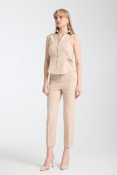 Swass D Buckle Detailed Vest Beige