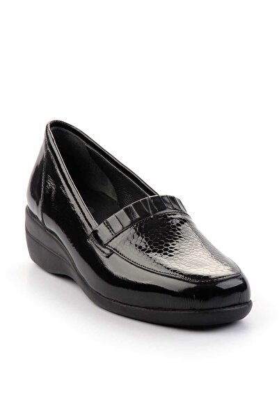 Bambi Μαύρο λουστρίνι Crocodile Γνήσιο δέρμα Γυναικεία Κλασικά Παπούτσια Κ 01531123411