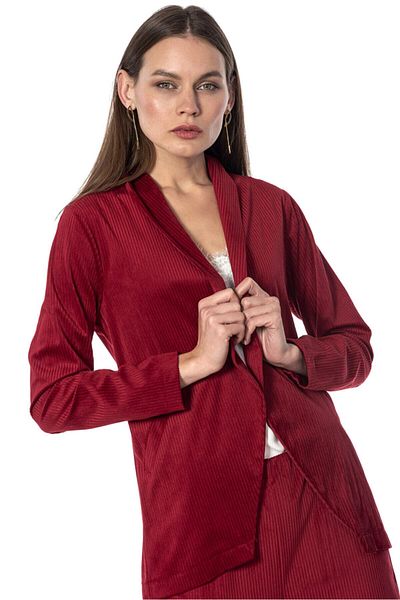 Swass Corduroy Red Blazer Women's Jacket