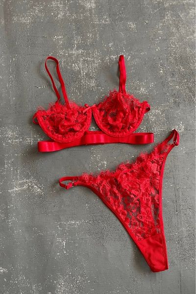 gc gece incisi Fringed Transparent Bra Set