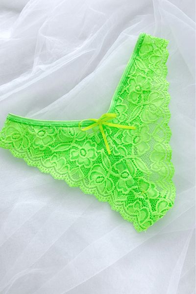 Gece İncisi Green Lace Neon Thong