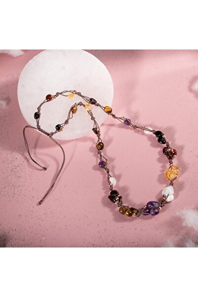 OSMANLI DOĞAL TAŞ Akrep Burcu Doğal Taş Natürel Makrome Kolye