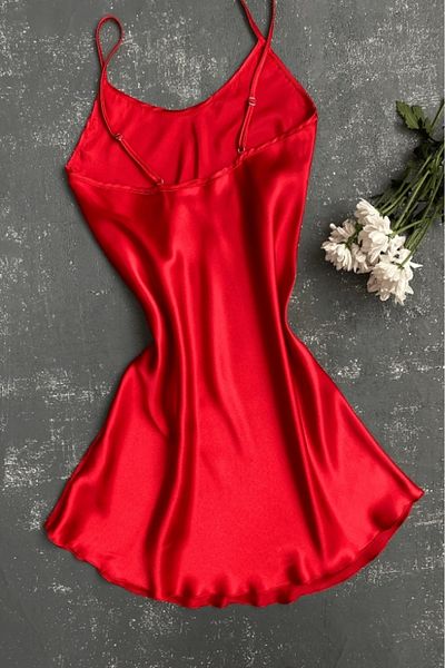 gc gece incisi Satin Red Nightgown