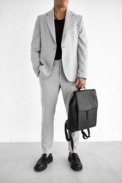 ablukaonline Men's Slim Fit Suit Gray