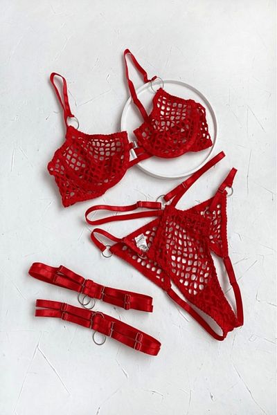 gc gece incisi Luxury Mesh Bra and Leg Band Set