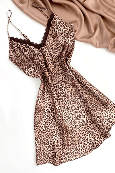 Gece İncisi Νυχτικό Leopard Satin