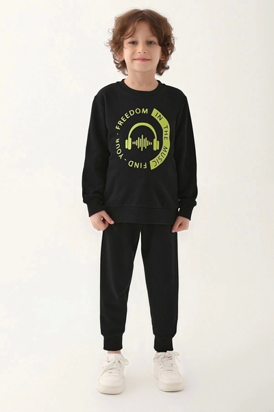 Rolypoly Find Your Freedom In The Music Black Boys' Tracksuit Set