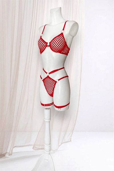 gc gece incisi Luxury Mesh Bra and Leg Band Set