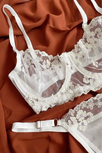 Gece İncisi Bra Set - Daisy Printed