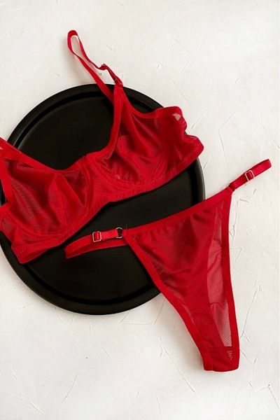 Gece İncisi Tulle Bra Set - Ring Detail