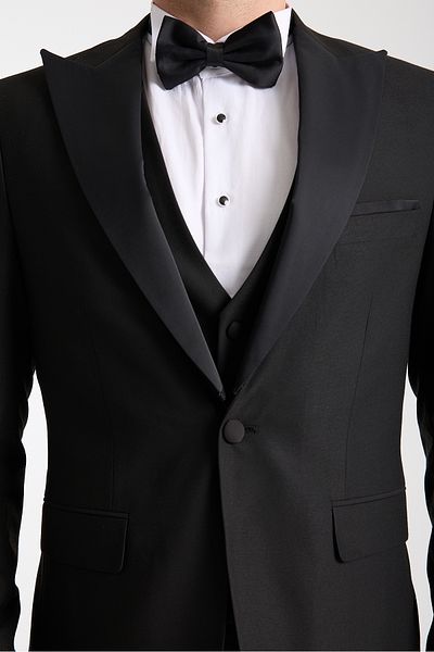 Ted Davıd Slim Fit Vest Plain Groom Suit Tuxedo