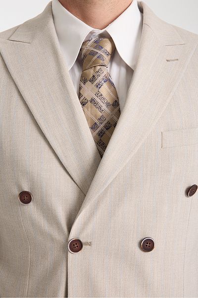 Ted Davıd Striped Double-breasted Suit