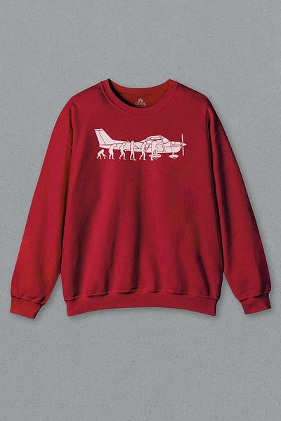 so cool Червен суитшърт Evolution Evolution Cessna Самолет Суитшърт с щампа на самолет