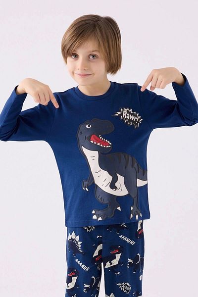Rolypoly Boy's Navy Blue Long Sleeve Pajama Set