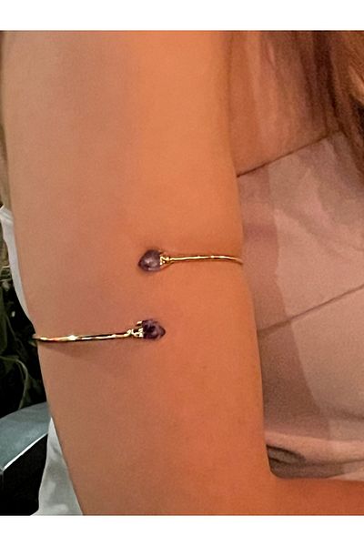 Crystalclem Pazu Bracelet Special Design Citrine Natural Stone Inside Copper Outside Gold Plated