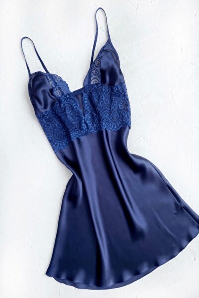 gc gece incisi Dantel Dekolteli Saten Gecelik