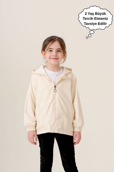 ASYAKİDS CLUB Girl's Hooded Pocket Lined Seasonal Raincoat