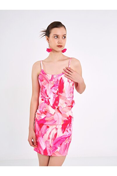 Swass Limited Edition Pink Feather Patterned Vest