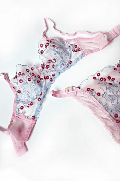 gc gece incisi Set sutien brodat floral