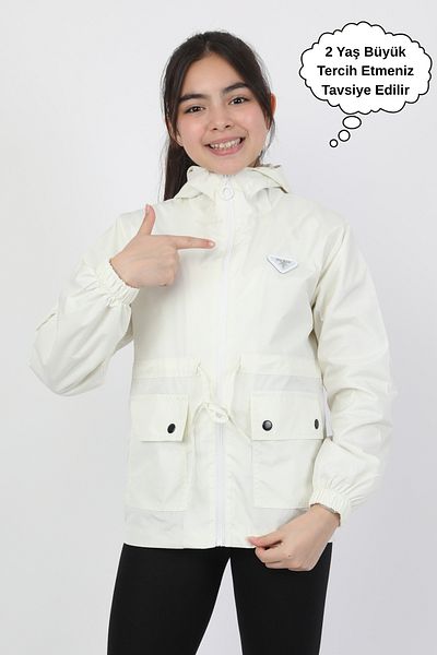 ASYAKİDS CLUB Girl's Hooded Seasonal Raincoat with Pockets and Lined Pockets