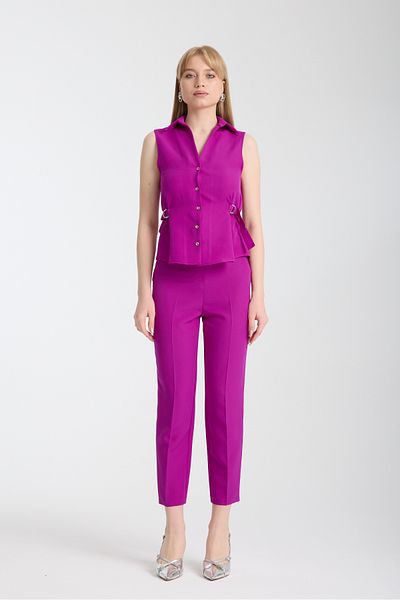 Swass D Buckle Detailed Vest Trousers Suit Fuchsia