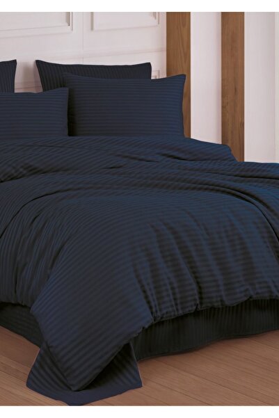 Sivalde Синій бавовняний сатеневий двоспальний комплект постільної білизни з ...