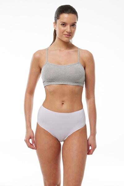 Malabadi Pachet de 6 chiloți albi pentru femei, în modal, cu talie înaltă, 1955