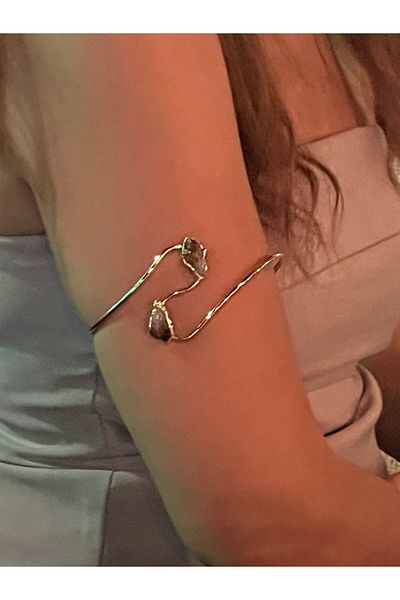 Crystalclem Pazu Bracelet Special Design Citrine Natural Stone Inside Copper Outside Gold Plated