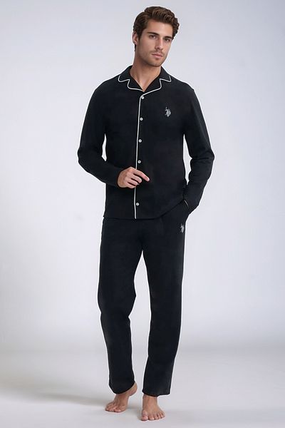 U.S. Polo Assn. Ανδρικό Σετ Πιτζάμες Modal Cotton Boxed Black με Προίκα