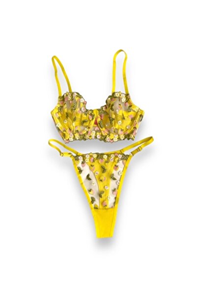 Gece İncisi Кольоровий бюстгальтер з квітковим візерунком